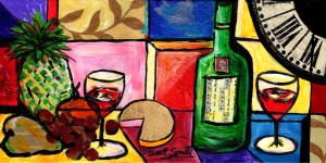 Still Life Fruit and Wine